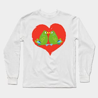 Love Birds Love Heart Long Sleeve T-Shirt